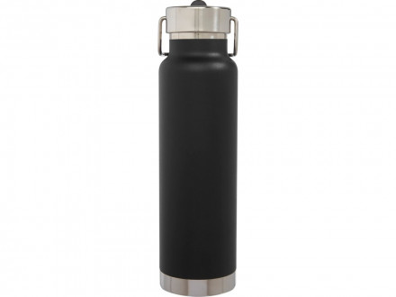 Спортивная бутылка Thor объемом 750 мл с медной обшивкой и вакуумной изоляцией, черный