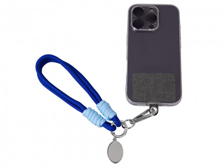 Брелок-браслет Bohemian c тканевым держателем для телефона, синий