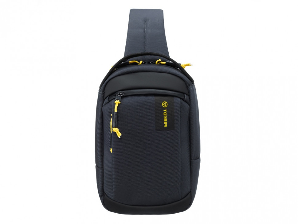 Рюкзак TORBER VOYAGE на одно плечо, серый, полиэстер 900D, 20х10х30 см, 5 л