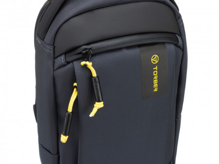 Рюкзак TORBER VOYAGE на одно плечо, серый, полиэстер 900D, 20х10х30 см, 5 л