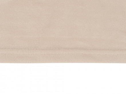 Плед флисовый Natty из переработанного пластика, бежевый со светло-розовой лентой