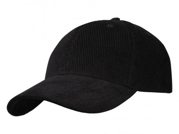 Hutton 6-панельная бейсболка из переработанного хлопка - Сплошной черный