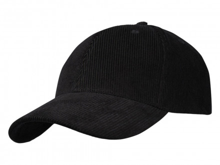 Hutton 6-панельная бейсболка из переработанного хлопка - Сплошной черный