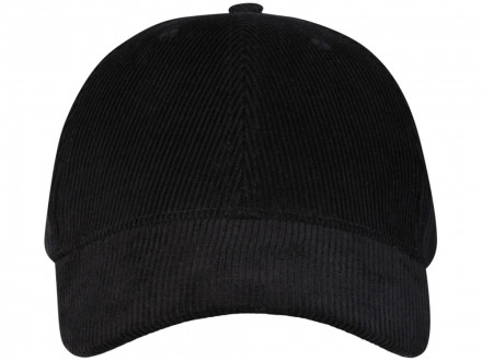Hutton 6-панельная бейсболка из переработанного хлопка - Сплошной черный