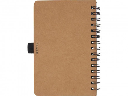 Блокнот Cobble на пружине, формат A6, изготовленный из переработанного картона, с листами из каменной бумаги, натуральный