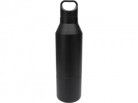 Изолированная бутылка из переработанной нержавеющей стали Odessy объемом 600 мл, сплошной черный