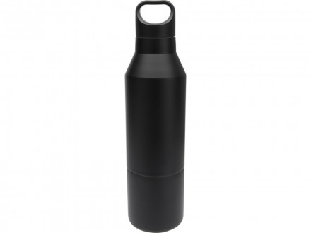 Изолированная бутылка из переработанной нержавеющей стали Odessy объемом 600 мл, сплошной черный