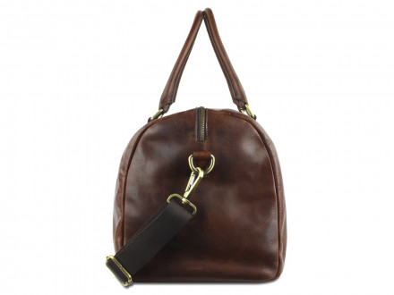 Сумка дорожная Mano Don Leon, натуральная кожа в коричневом цвете, 50 х 27 х 24 см