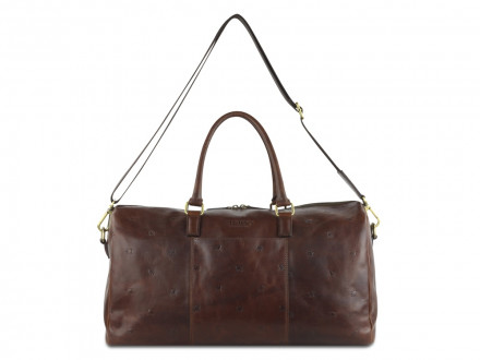 Сумка дорожная Mano Don Leon, натуральная кожа в коричневом цвете, 50 х 27 х 24 см