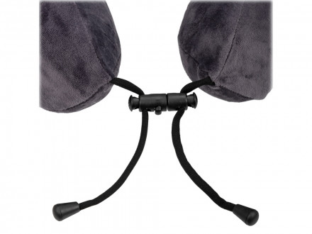 Подушка TORBER, дорожная, с эффектом памяти, тёмно-серая, полиэстер+спандекс