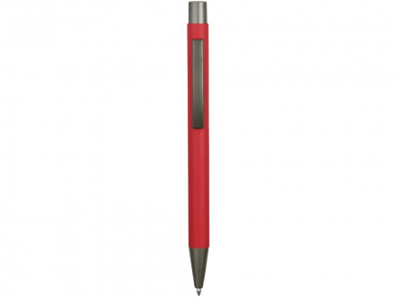 Ручка металлическая soft touch шариковая Tender, красный/серый