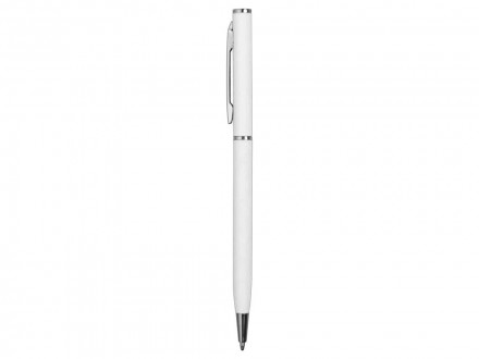 Ручка металлическая шариковая Атриум с покрытием софт-тач, белый