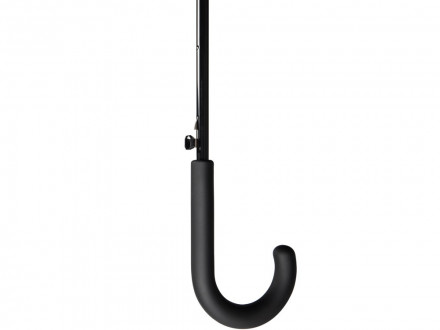 Зонт-трость Reviver с куполом из переработанного пластика, черный