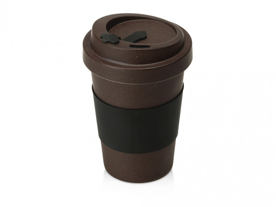 Стакан из кофе с силиконовой манжетой Latte, коричневый (Р)