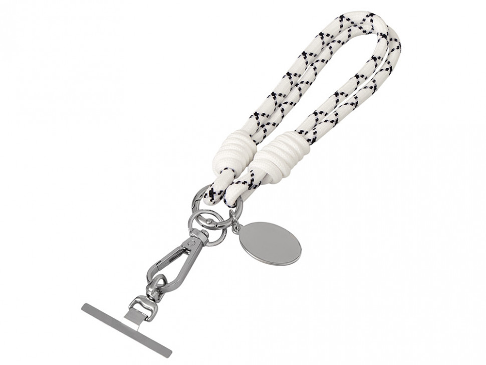 Брелок-браслет Bohemian c металлическим держателем для телефона, бело-черный
