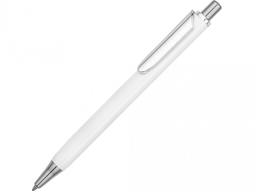 Ручка металлическая шариковая трехгранная Riddle, белый/серебристый