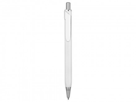 Ручка металлическая шариковая трехгранная Riddle, белый/серебристый