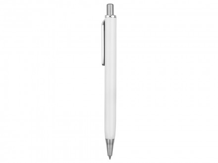 Ручка металлическая шариковая трехгранная Riddle, белый/серебристый