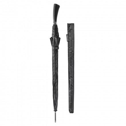 Зонт-трость с фактурной тканью Ricardo, черный