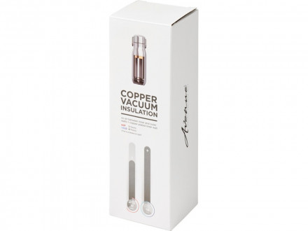 Спортивная бутылка Yuki объемом 350 мл с медной вакуумной изоляцией, черный