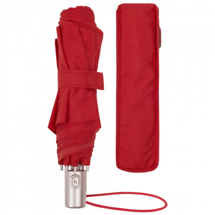 Складной зонт Alu Drop S, 3 сложения, 7 спиц, автомат, красный