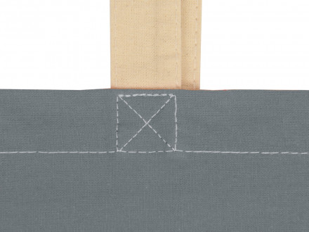 Сумка для шопинга Twin двухцветная из хлопка, 180 г/м2, серый/натуральный