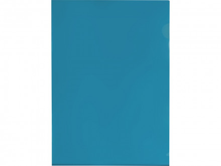 Папка-уголок прозрачный формата  А4 0,18 мм, синий глянцевый