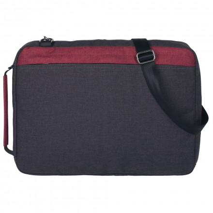 Конференц-сумка 2 в 1 twoFold, серая с бордовым