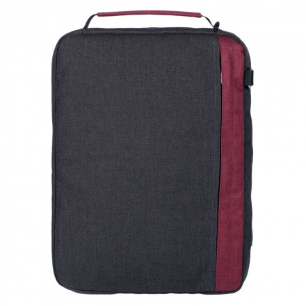 Конференц-сумка 2 в 1 twoFold, серая с бордовым