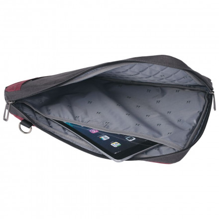 Конференц-сумка 2 в 1 twoFold, серая с бордовым