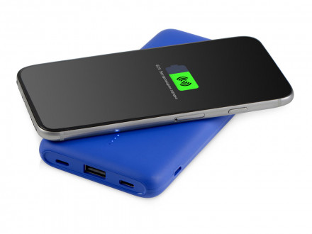 Внешний беспроводной аккумулятор с подсветкой лого Reserve X v.2, 8000 mAh, ярко-синий