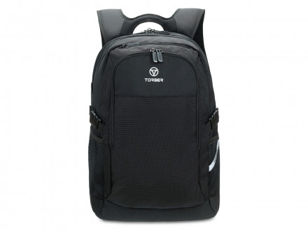 Рюкзак TORBER МЕГАПОЛИС с отделением для ноутбука 16, чёрный, полиэстер, 47 х 34 x 28 см