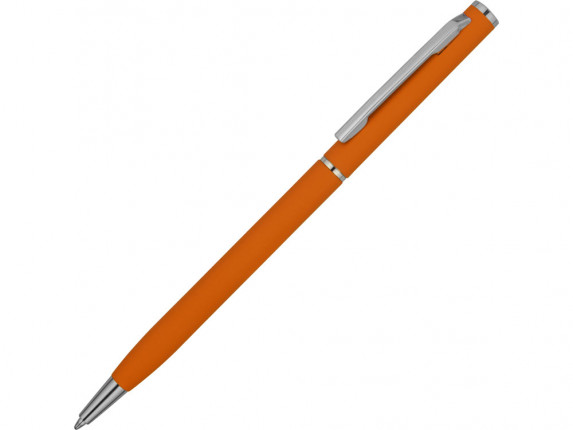 Ручка металлическая шариковая Атриум с покрытием софт-тач, оранжевый