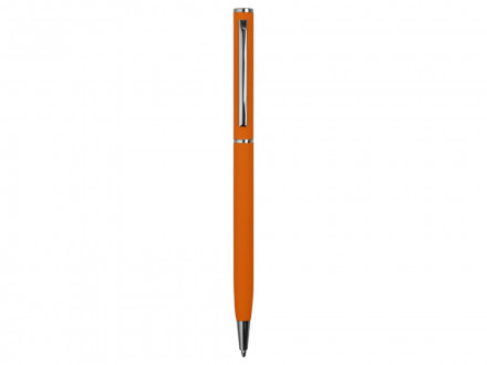 Ручка металлическая шариковая Атриум с покрытием софт-тач, оранжевый
