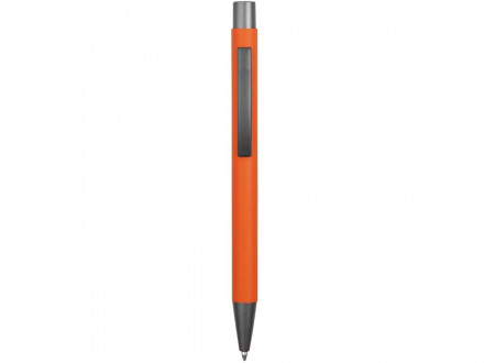 Ручка металлическая soft touch шариковая Tender, оранжевый/серый