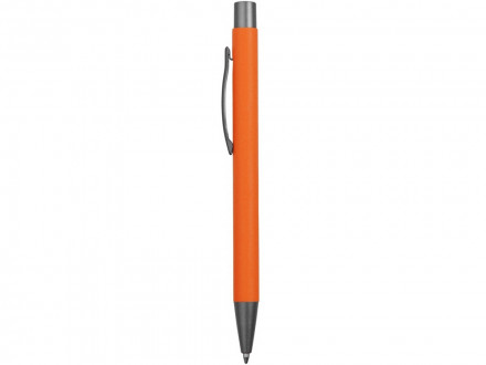 Ручка металлическая soft touch шариковая Tender, оранжевый/серый