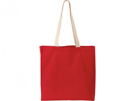 Сумка Donny из хлопка с донной складкой и парусиновыми ручками, красный