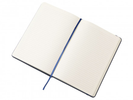 Набор блокнот А5 с магнитным держателем для ручки и подставкой для телефона и металлической шариковой ручкой NotaBene, темно-синий