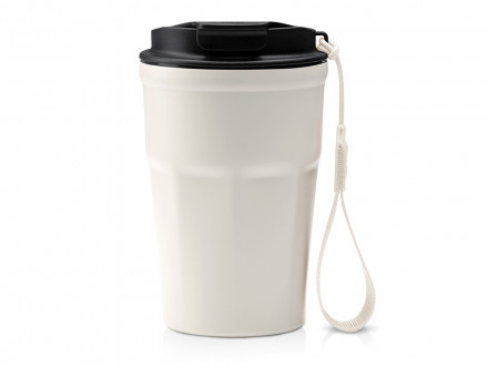 Термокружка KEURY из нержавеющей стали с двойными стенками и ручкой с керамической слоем, белый