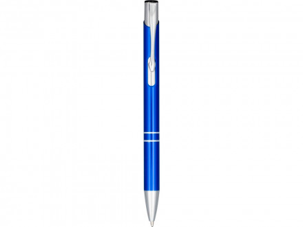 Кнопочная шариковая ручка Moneta из анодированного алюминия, черные чернила, cиний
