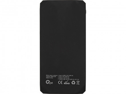 Портативное зарядное устройство Quickr с функцией быстрой зарядки, 10000 mAh, черный