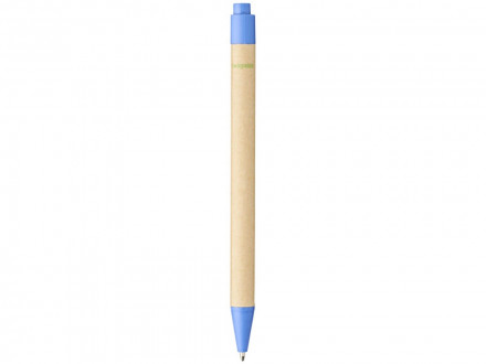 Шариковая ручка Berk из переработанного картона и кукурузного пластика, натуральный/синий