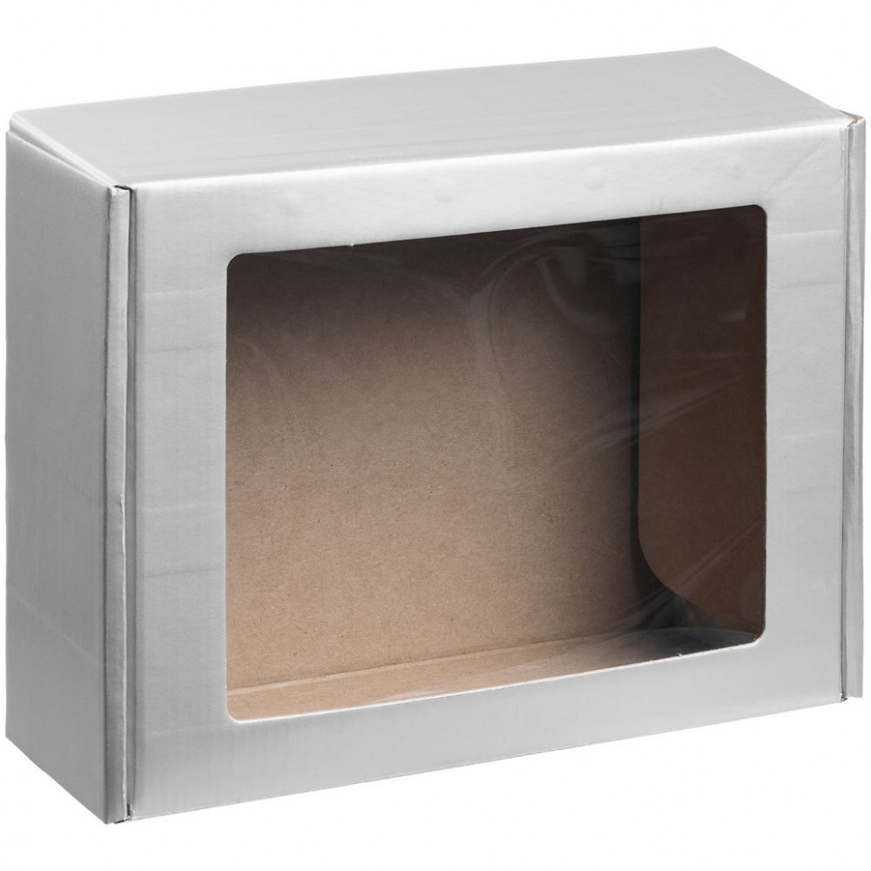 Коробка с окном Visible, серебристая, уценка