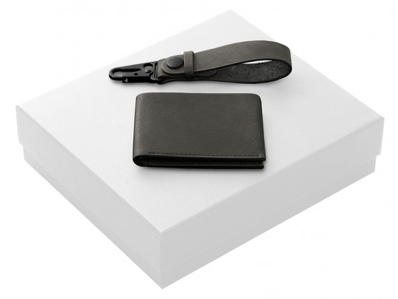 Подарочный набор Long River: кошелек, ремешок для ключей (без лого Long River), белая коробка