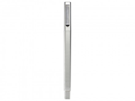 Ручка шариковая пластиковая Quadro, квадратный корпус, серебристый