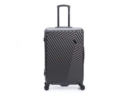 Чемодан TORBER Lama, чёрный, ABS-пластик, 49 х 29,5 х 77 см, 92 л