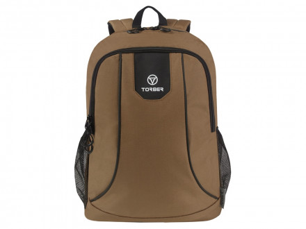 Рюкзак TORBER ROCKIT с отделением для ноутбука 15,6, коричневый, полиэстер 600D, 46 х 30 x 13