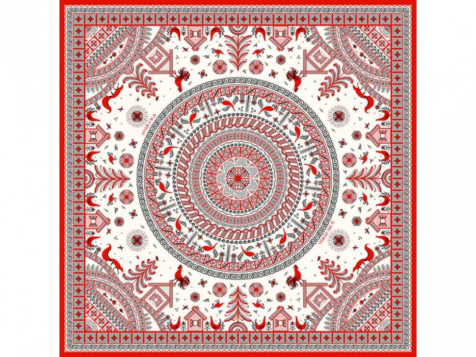 Платок Мезенская роспись