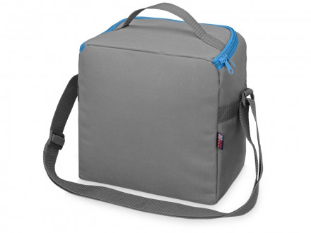 Изотермическая сумка-холодильник Classic c контрастной молнией, серый/голубой