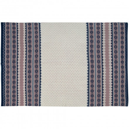 Плед Happy View, синий с бежевым